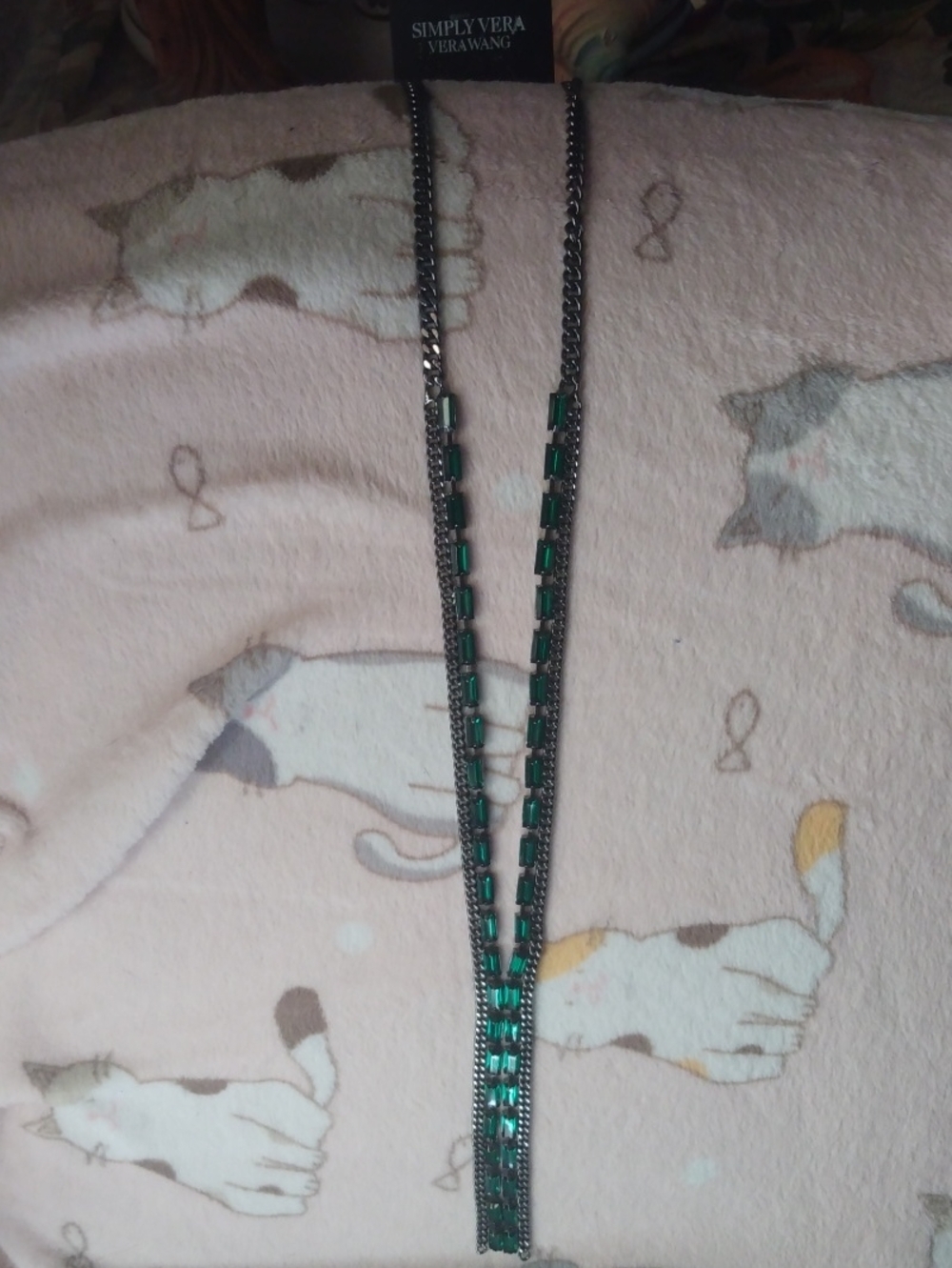 Simply Vera Wang Green Pendant Necklace NWT